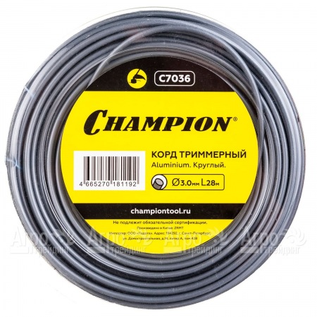 Корд триммерный Champion Aluminium 3.0мм, 28м (круглый)  во Владимире