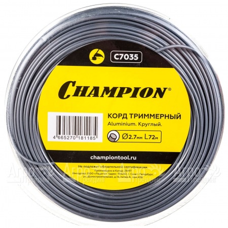 Корд триммерный Champion Aluminium 2.7мм, 72м (круглый)+нож  во Владимире