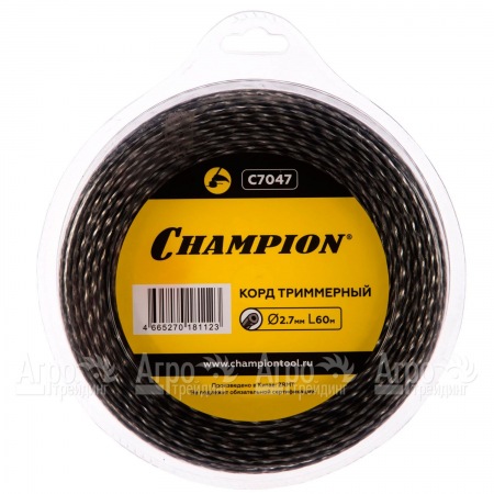 Корд триммерный Champion Tri-twist 2.7мм, 60м (витой треугольник)+нож  во Владимире