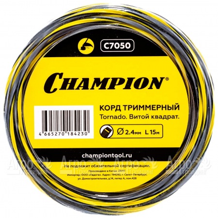 Корд триммерный Champion Tornado 2.4мм, 15м (витой квадрат)  во Владимире